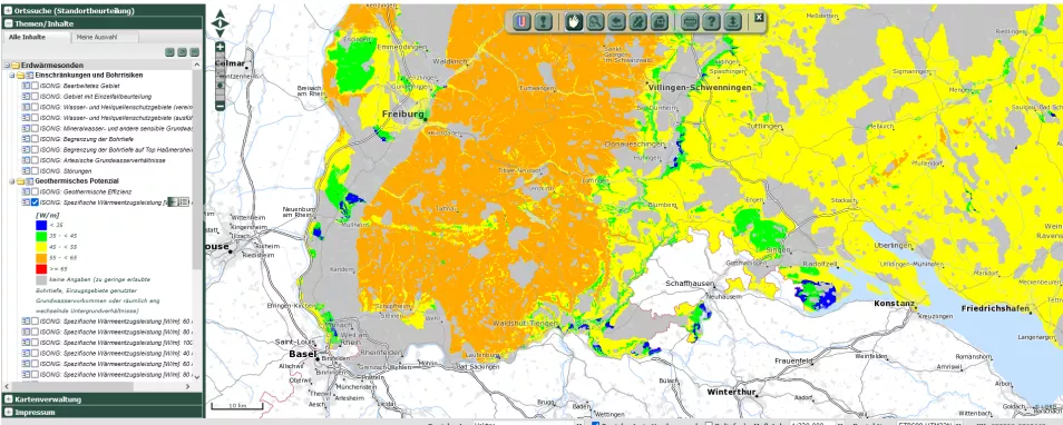 Informationssystem oberflächennahe Geothermie für Baden-Württemberg (ISONG)